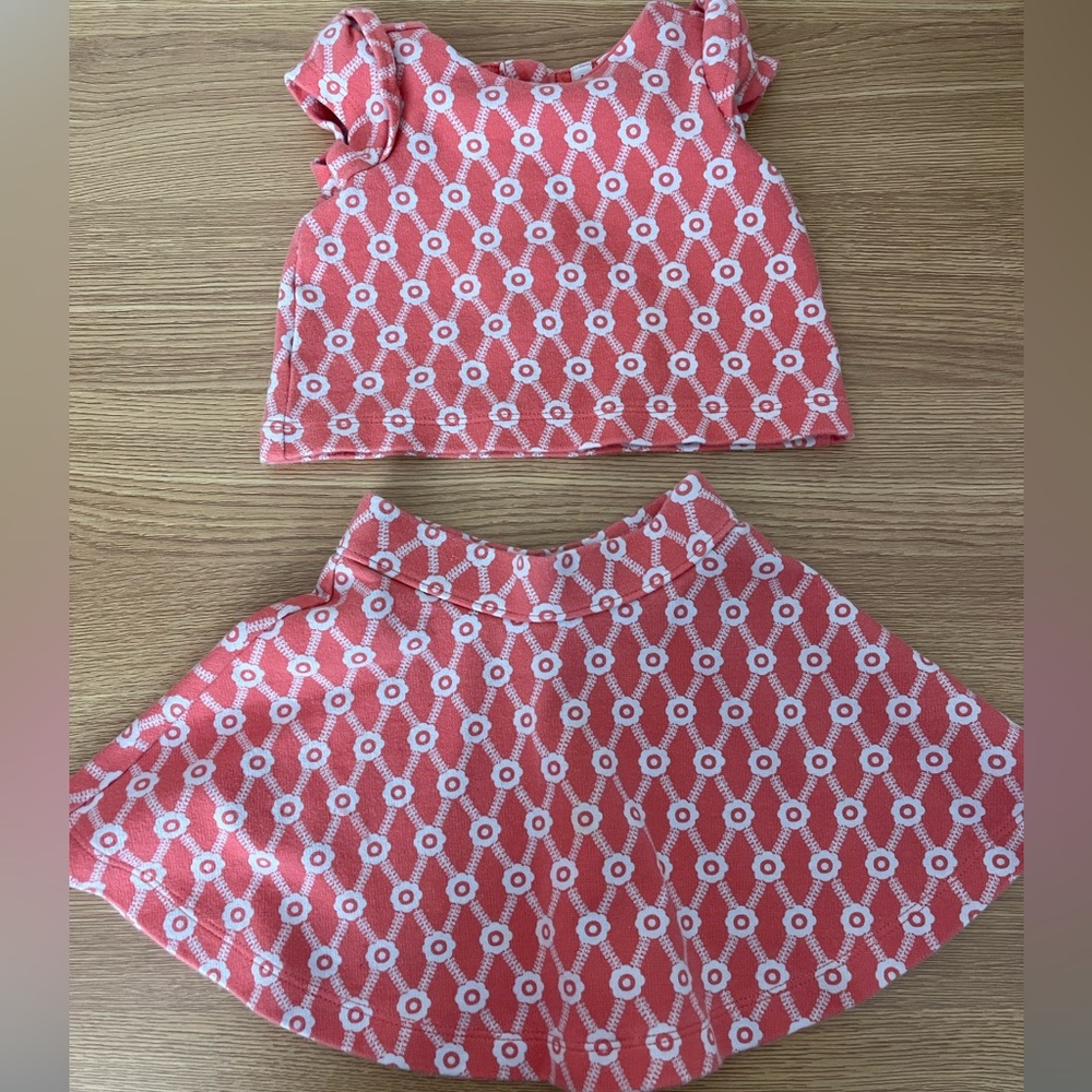 Janie and Jack Floral Retro Skirt Set 3/6 Months (2 piece set)